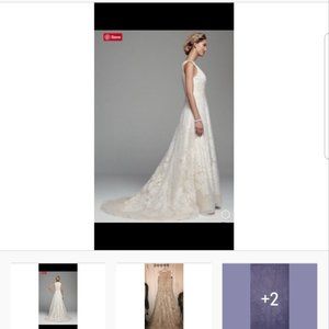 size USA14 wedding gown in Ivory by French designer, Oleg Cassini for $400.00